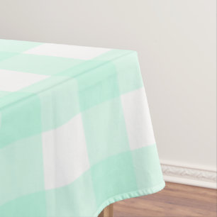 Nappe Pastel Mint Green Plaid Motif Pâques