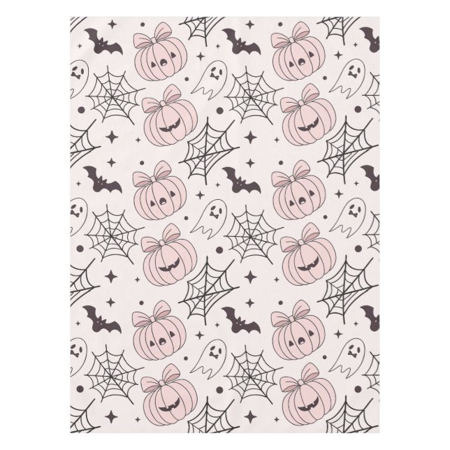 Nappe Pastel Pink Halloween Motif sans couture (5) (Devant)