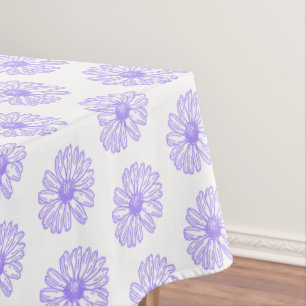 Nappe Pastel Purple Daisy Flower Print, Hippie Floral
