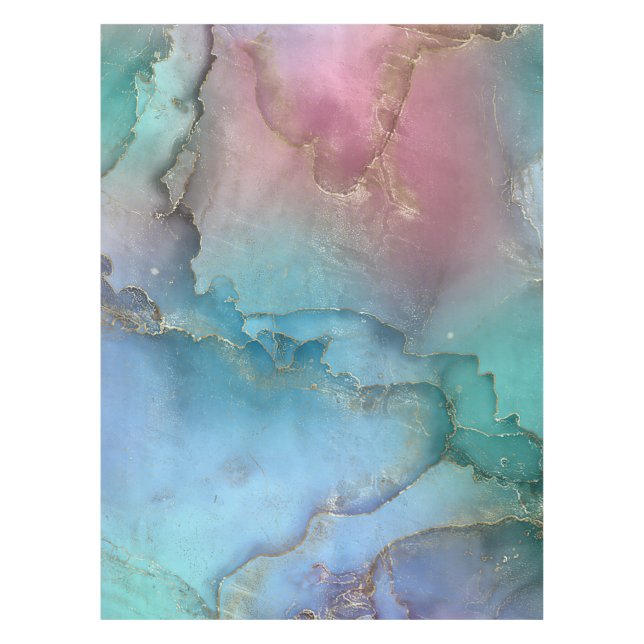 Nappe Pastels rêvés - encre d'alcool et or (Devant)