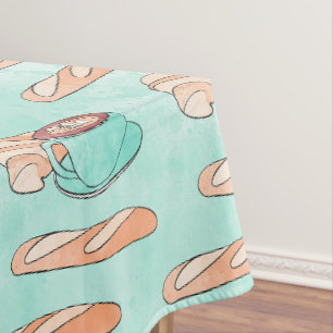 Nappe Pâtisseries françaises et Cappuccino Pastel Blue