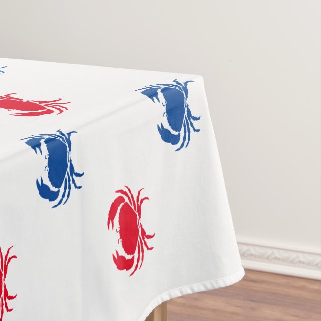 Nappe Patriotique motif de crabe rouge blanc et bleu (In Situ)