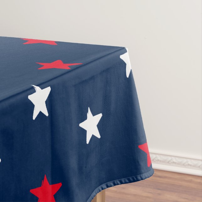 Nappe Patriotique rouge blanc foncé bleu marine étoiles  (In Situ)