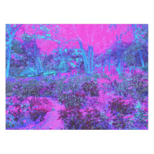 Nappe Paysage impressioniste rose chaud et bleu