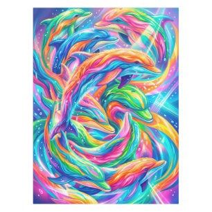 Nappe Paysage onirique de dauphins vibrant – Psychedeliq