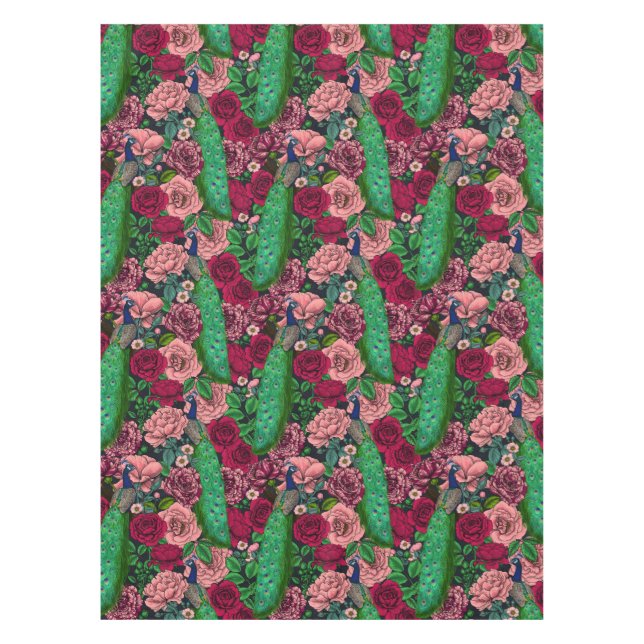 Nappe Peacocks dans le jardin rose 2 (Devant)