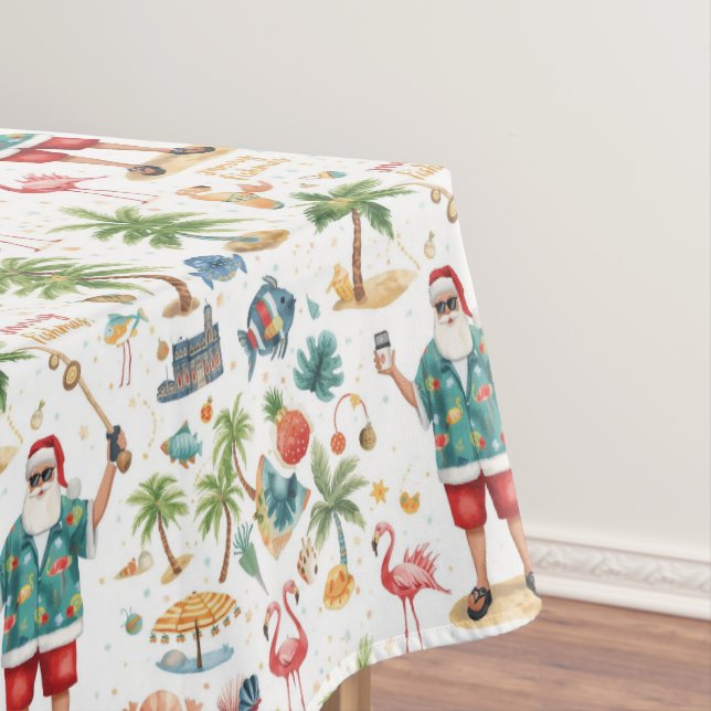 Nappe Pêche Noël thème avec le Père Noël (In Situ)