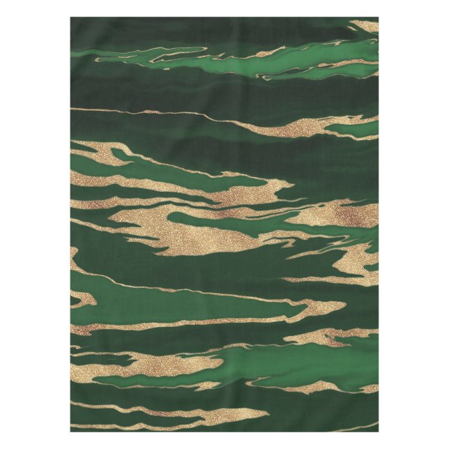 Nappe Peinture Abstraite en marbre vert or (Devant)