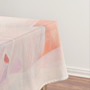 Nappe Peinture Abstraite Rose & Corail Texte Personnalis