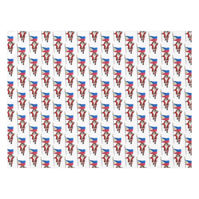 Nappe Père Noël Avec L'Enseigne Des Philippines (Devant (Horizontal))