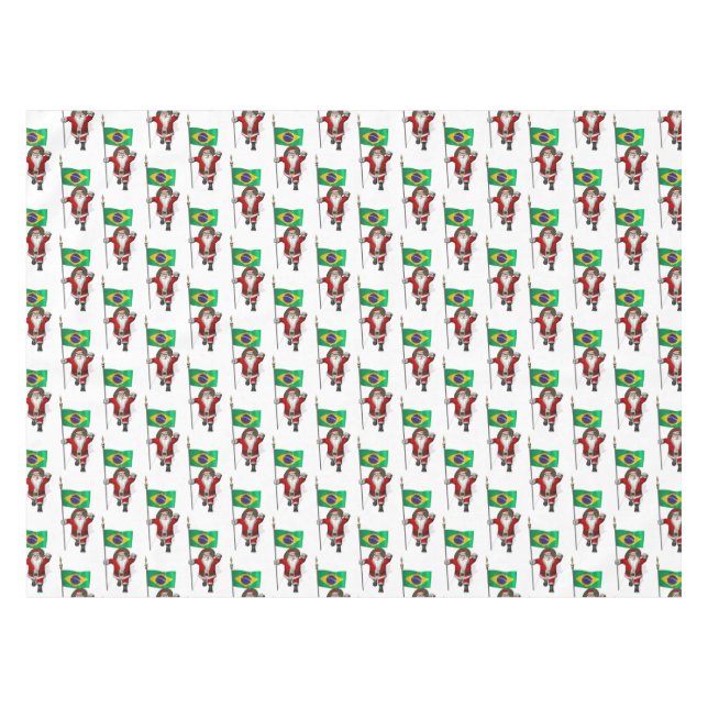 Nappe Père Noël Avec L'Ensigne Du Brésil (Devant (Horizontal))