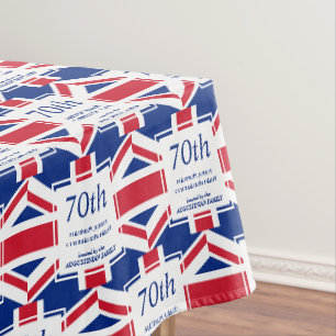 Nappe Personnalisé 70e Jubilé Platine Union Jack
