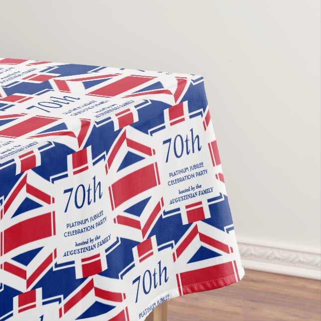 Nappe Personnalisé 70e Jubilé Platine Union Jack (In Situ)
