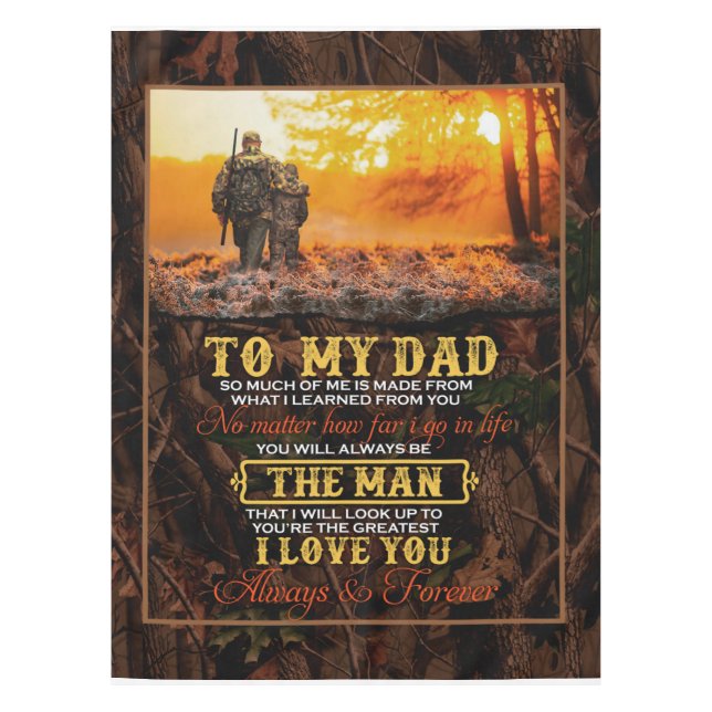 Nappe Personnalisée À Mon Père Lettre D'Amour Du Fils Et (Devant)
