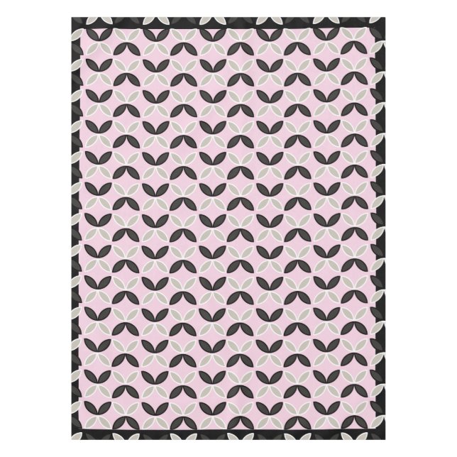 Nappe Pétales à fleurs rose et blanc chic motif (Devant)