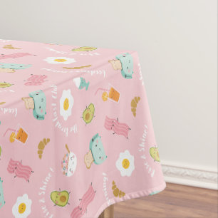 Nappe Petit déjeuner mignon avec toast, bacon et oeufs s