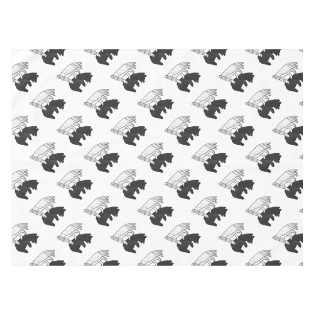 Nappe Petit ours Ours Silhouette Main (Devant (Horizontal))