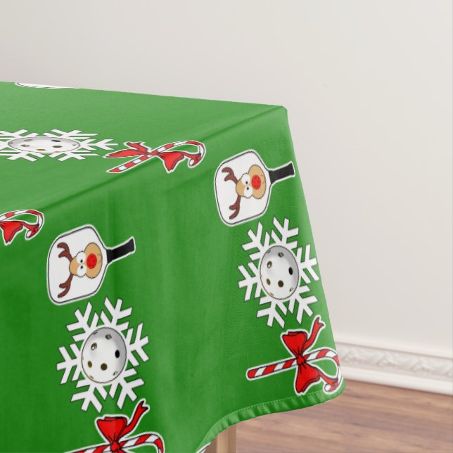 Nappe Pickleball Joie fête de Noël Rouge Green Snowflake (In Situ)