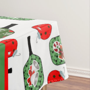 Nappe Pickleball Joie Noël Party Red Green Père Noël