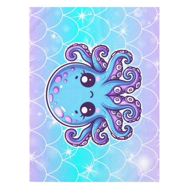 Nappe Pieuvre bleue mignonne (Devant)