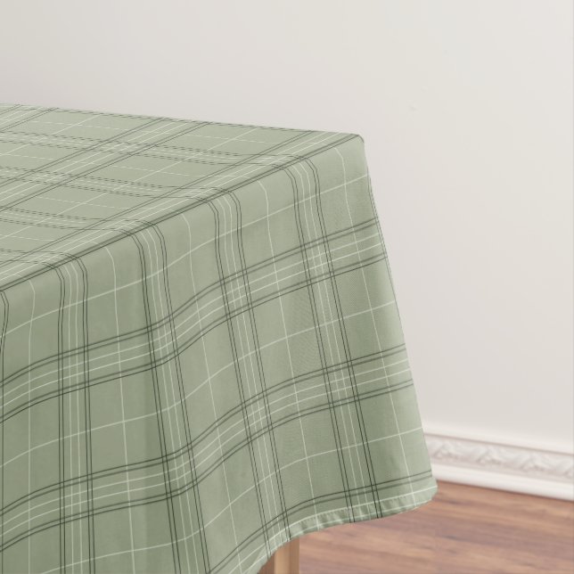 Nappe Pine Deer Plaid - sauge vert cabincore tartan. (In Situ)