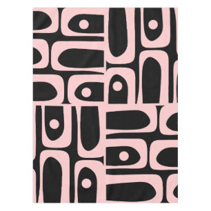 Nappe Piquet moderne du milieu du siècle Motif rose et n