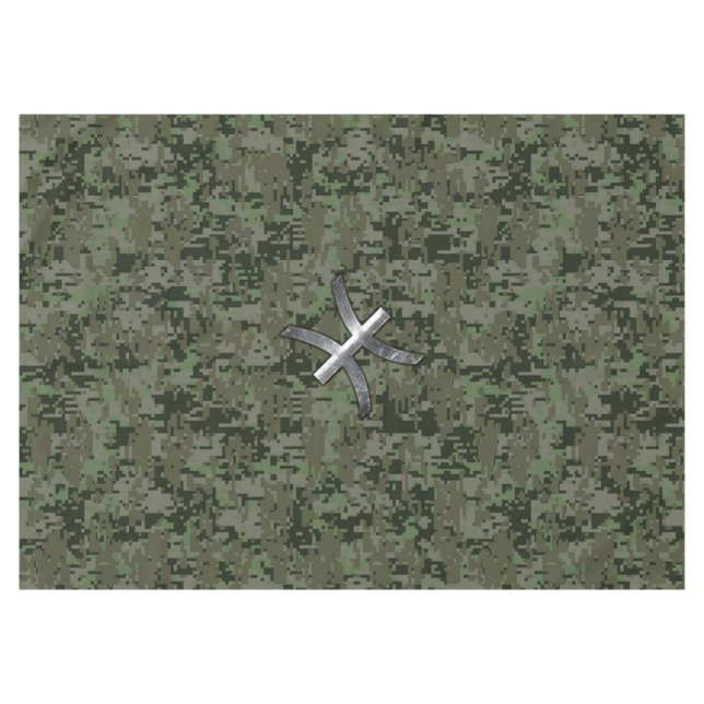 Nappe Pisces Zodiac Sign on Woodland Digital Camo Deco (Devant (Horizontal))