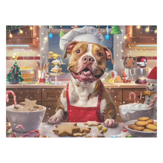 Nappe Pit Bull - Fête de Noël (Devant (Horizontal))
