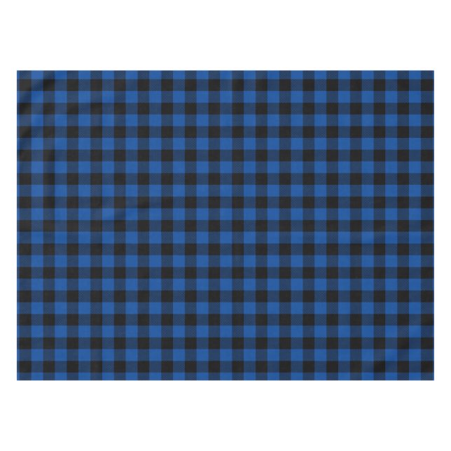 Nappe Plaid de buffle bleu et noir (Devant (Horizontal))