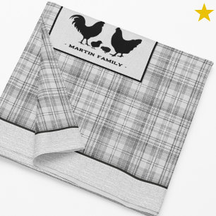 Nappe Plaid de ferme rustique gris Nom de famille de pou
