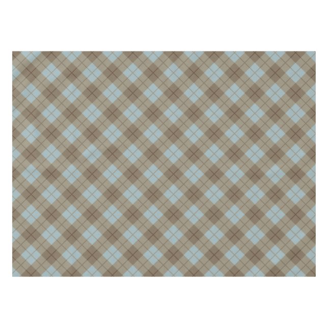 Nappe Plaid polarisé dans le bleu et le brun (Devant (Horizontal))