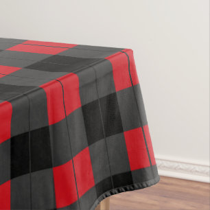 Nappe Plaid rouge et gris noir Checkered