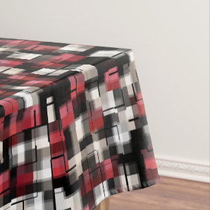 Nappe Plaid Trendy Maroon Red Black White Abstract