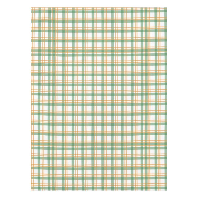 Nappe Plaid Vert Et Orange (Devant)