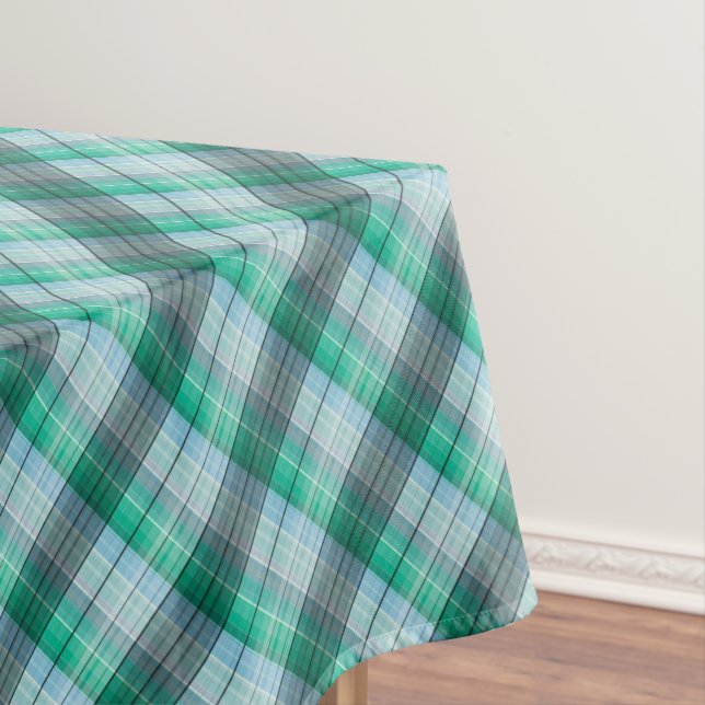 Nappe Plaid vert turquoise. (In Situ)