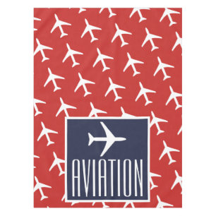 Nappe Plan blanc Funky Red Blue Pilot Aviation