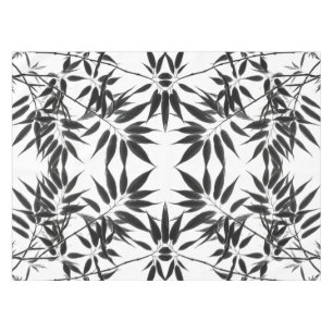 Nappe Plante en bambou noir et blanc