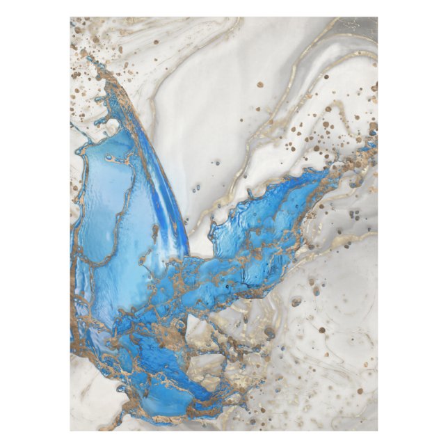 Nappe Plateau bleu - marbre gris et or (Devant)