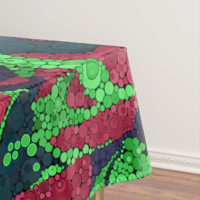 Nappe pointillisme sans couture cercles peints à la main (In Situ)