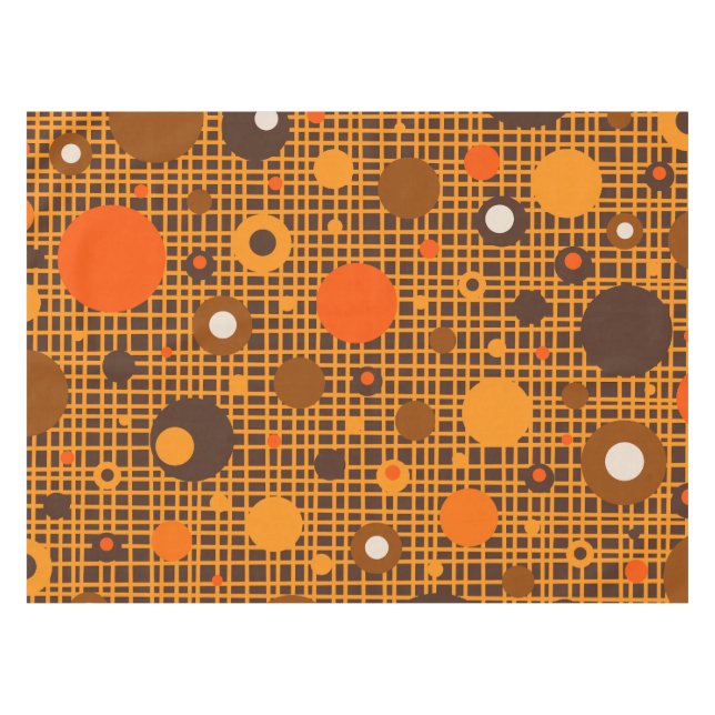 Nappe Points modernes du milieu du siècle Motif Orange B (Devant (Horizontal))