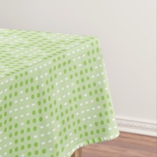 Nappe Points verts plats et Motif ovale
