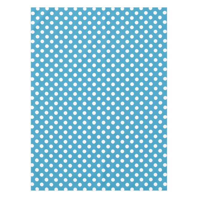 Nappe Pois blancs sur Arrière - plan bleu Peacock (Devant)
