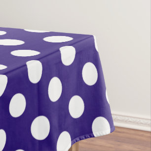 Nappe Pois blancs sur bleu foncé