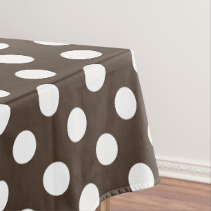 Nappe Pois blancs sur brun