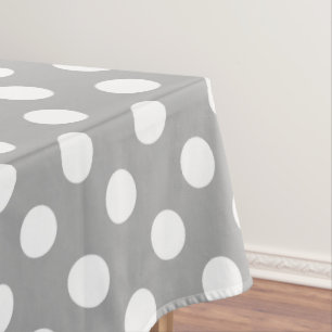 Nappe Pois blancs sur gris