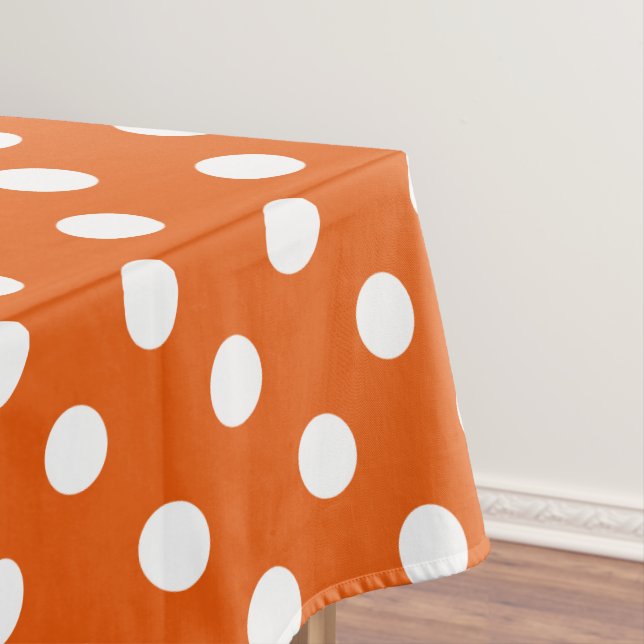 Nappe Pois blancs sur la tangerine sauvage (In Situ)