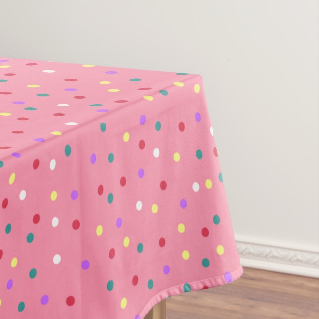 Nappe Pois colorés sur rose (In Situ)