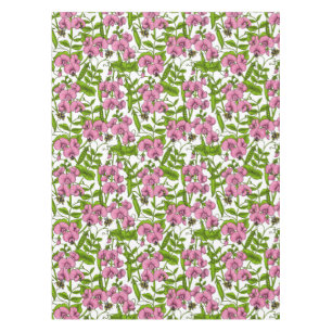Nappe Pois doux et bourdons, rose, vert et blanc