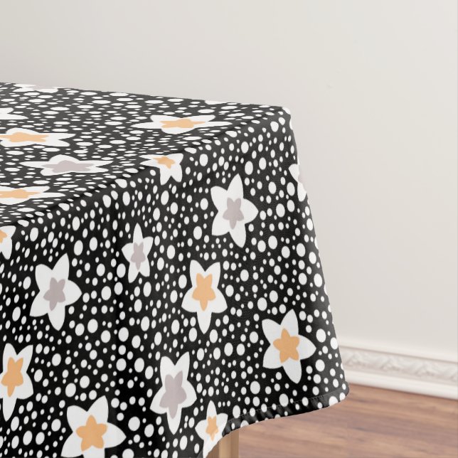 Nappe Pois noir et blanc rétro avec étoiles (In Situ)