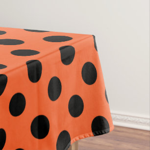Nappe Pois noirs sur orange